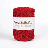 Piola de Brillos 2mm Rojo/Plateado