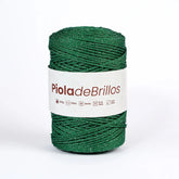 Piola de Brillos 2mm Verde/Plateado