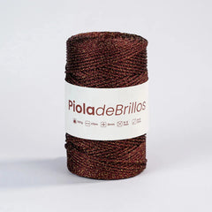 Piola de Brillos 2mm Vinotinto/Dorado