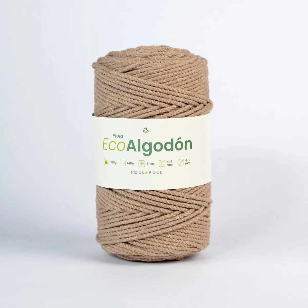 Piola Eco Algodón 3mm Caqui