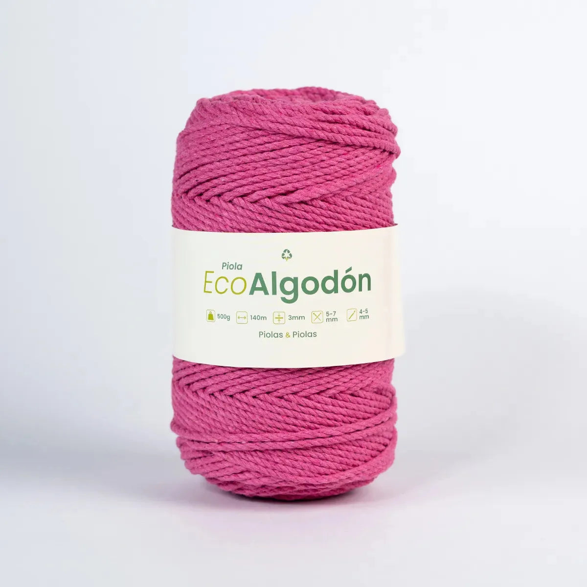 Piola Eco Algodón 3mm Fucsia