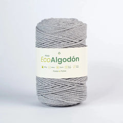 Piola Eco Algodón 3mm Gris Claro