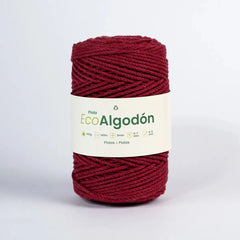 Piola Eco Algodón 3mm Vinotinto