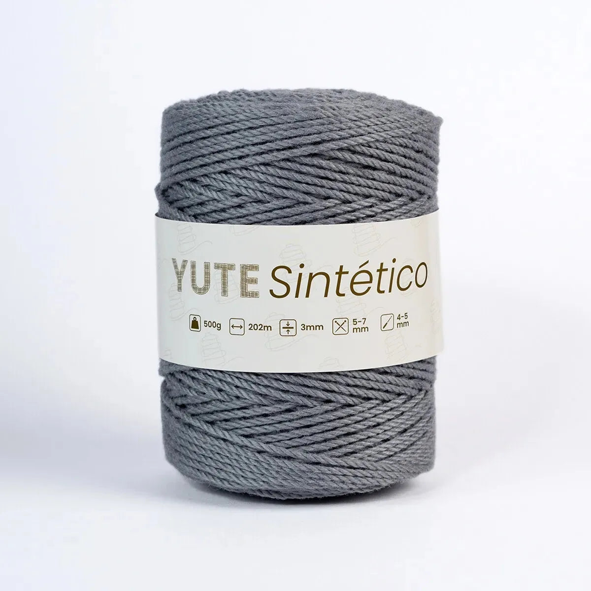 Piola Yute Sintético 3mm Gris Claro